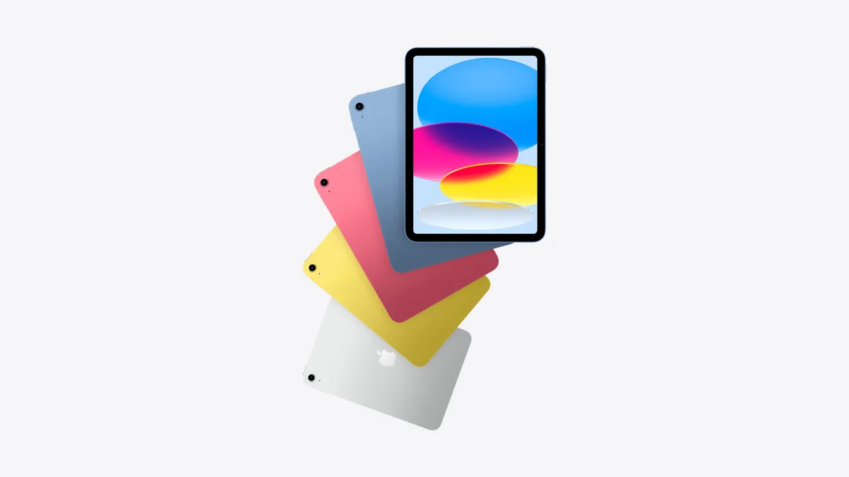 Apple iPad (A16) visto de frente, na horizontal