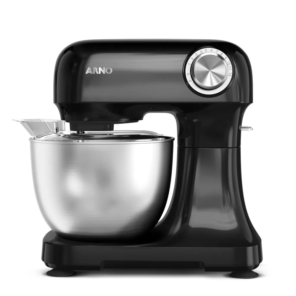 Batedeira planetária Arno Bake Easy KM10 preta com tigela de inox