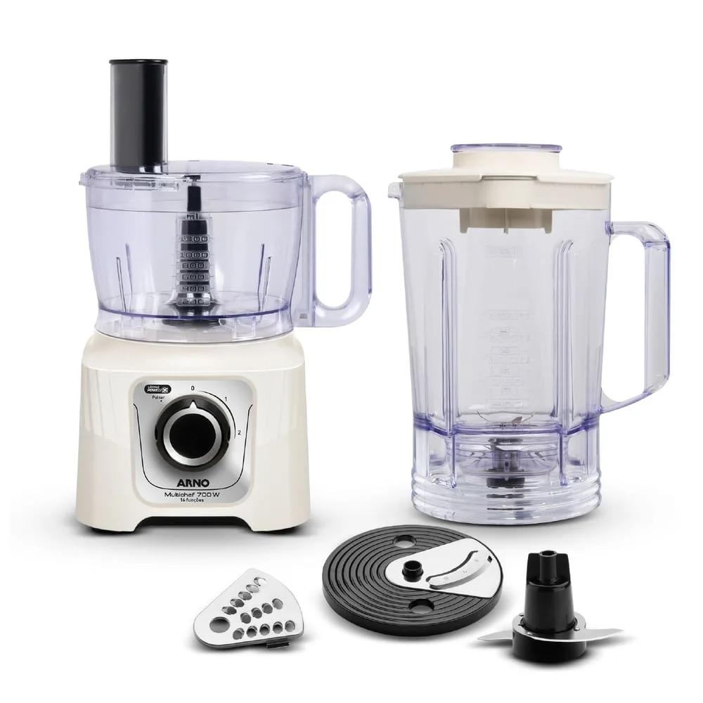 Multiprocessador Arno Multichef MP62 marfim com os acessórios