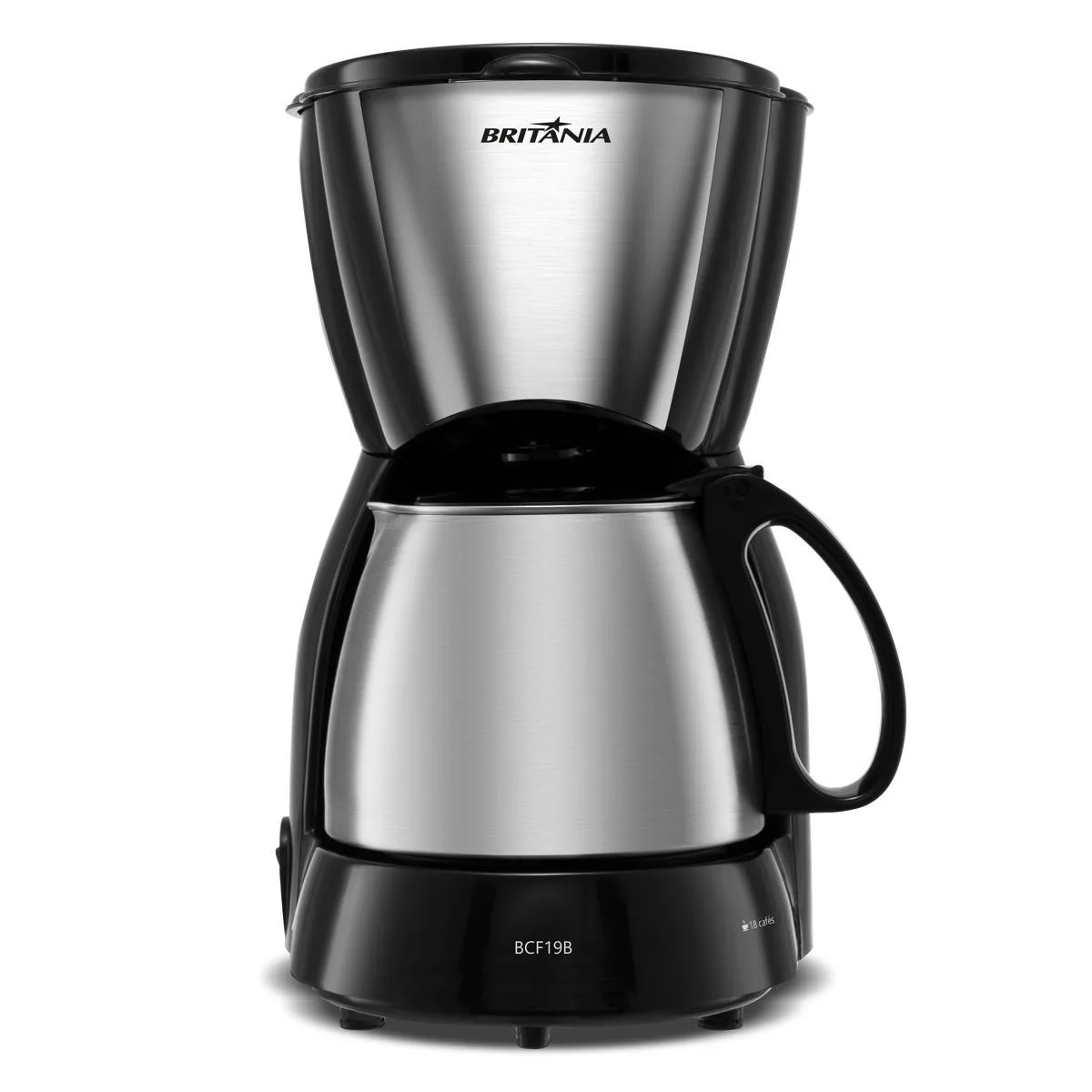 Cafeteira Britânia BCF19B preta com jarra de inox