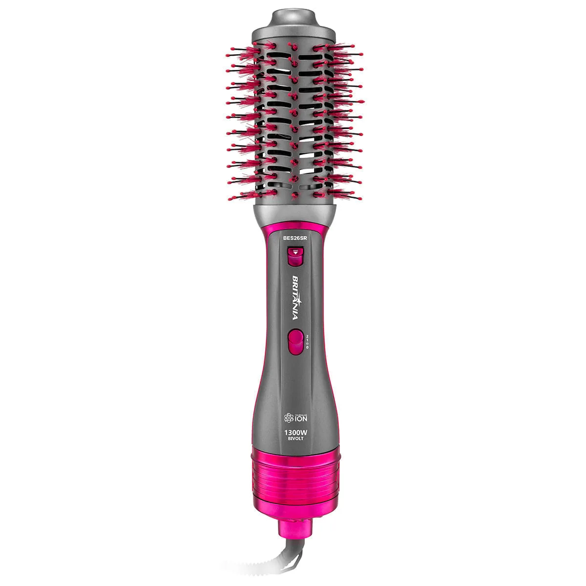 Escova secadora Britânia BES26SR prata com detalhes em rosa