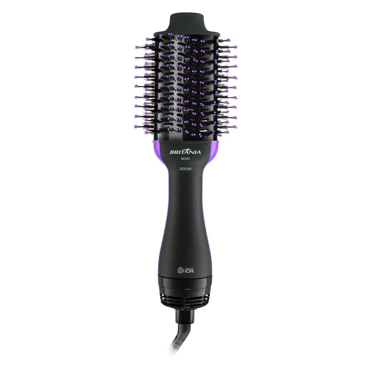Escova secadora Britânia BES35 preta com detalhes em roxo