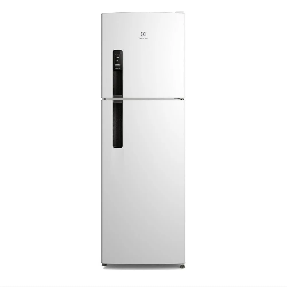 Geladeira Electrolux IF44 branca de duas portas, vista de frente
