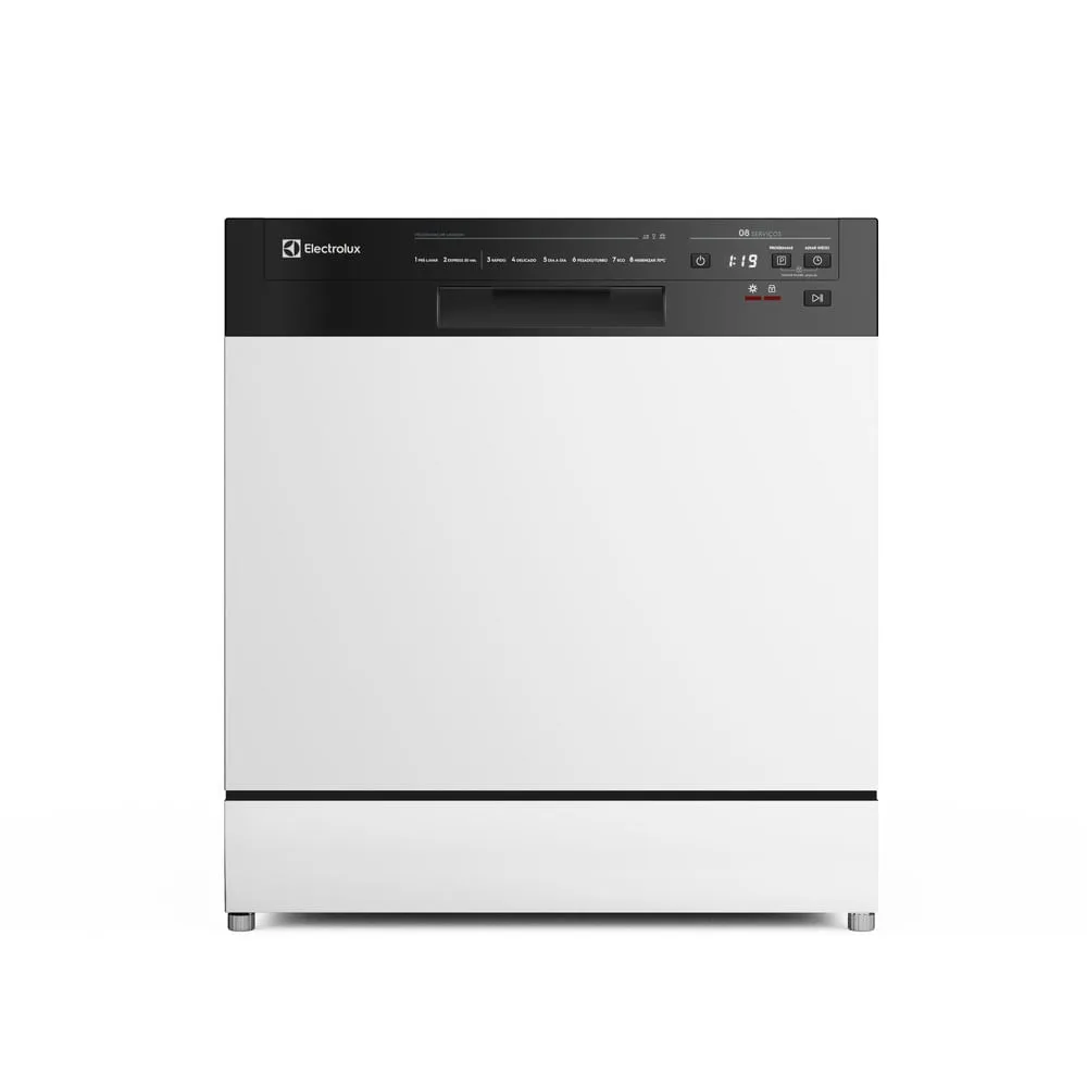 Lava-louças Electrolux LB08E branca, compacta, vista de frente