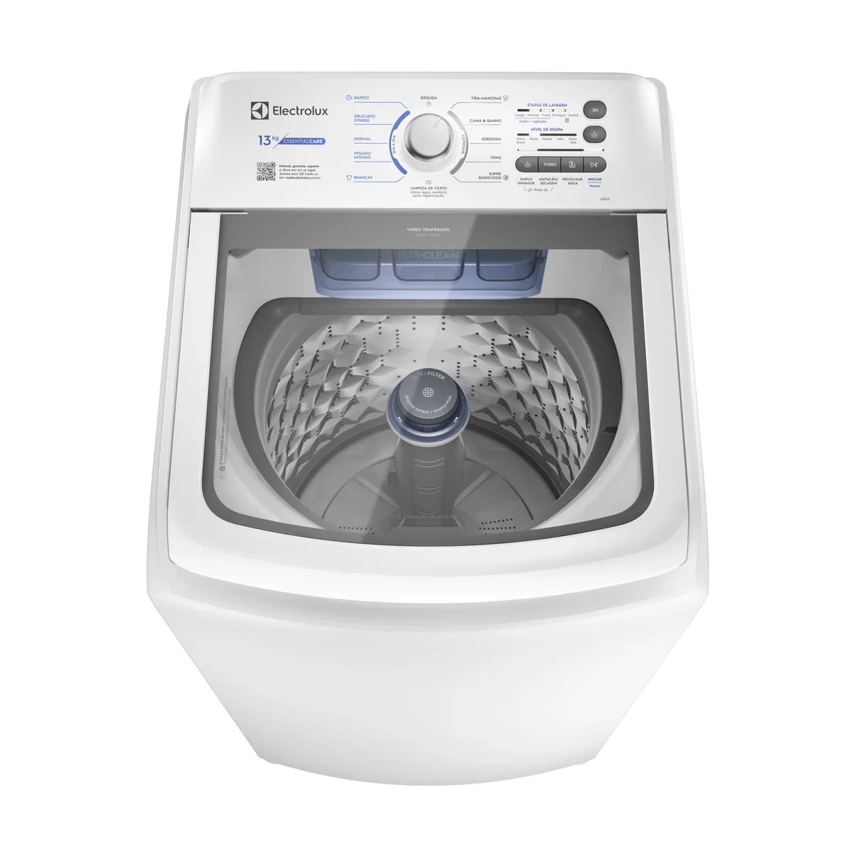 Máquina de lavar Electrolux LED13 branca, de carga superior