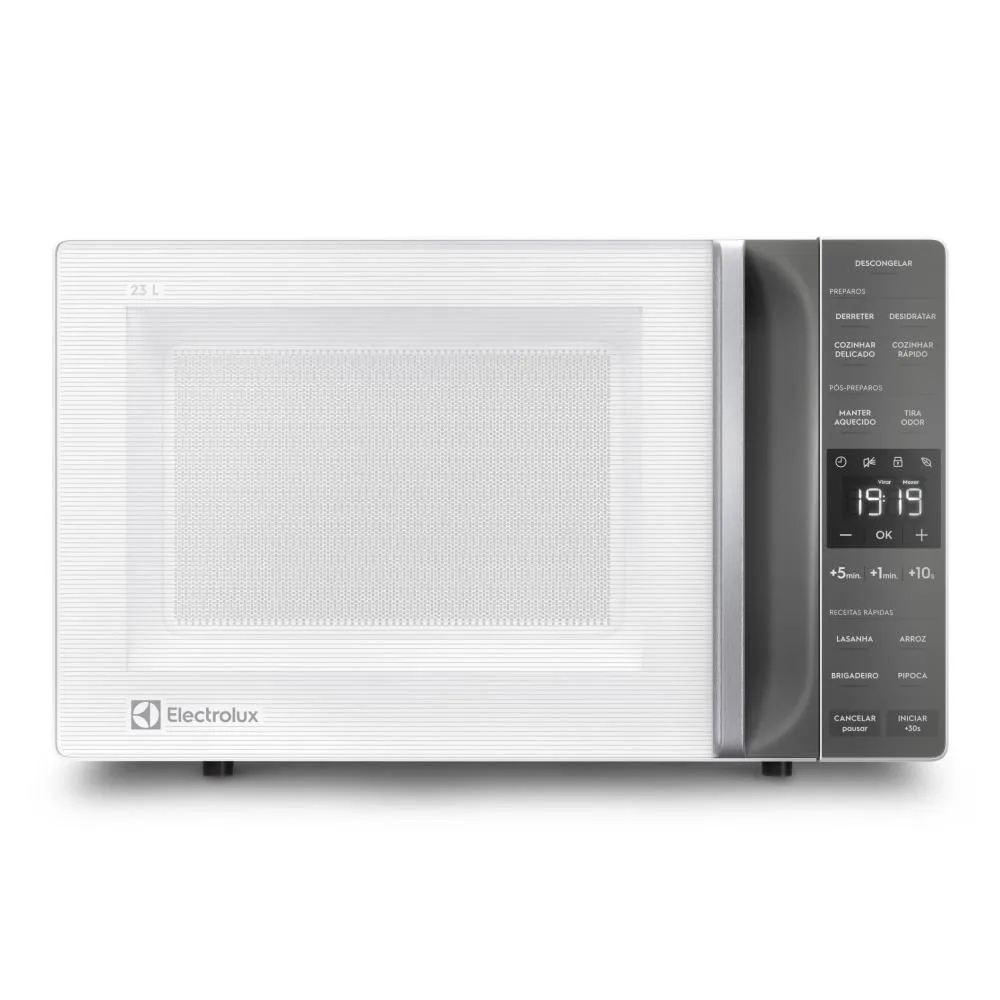 Micro-ondas Electrolux ME23B branco, visto de frente