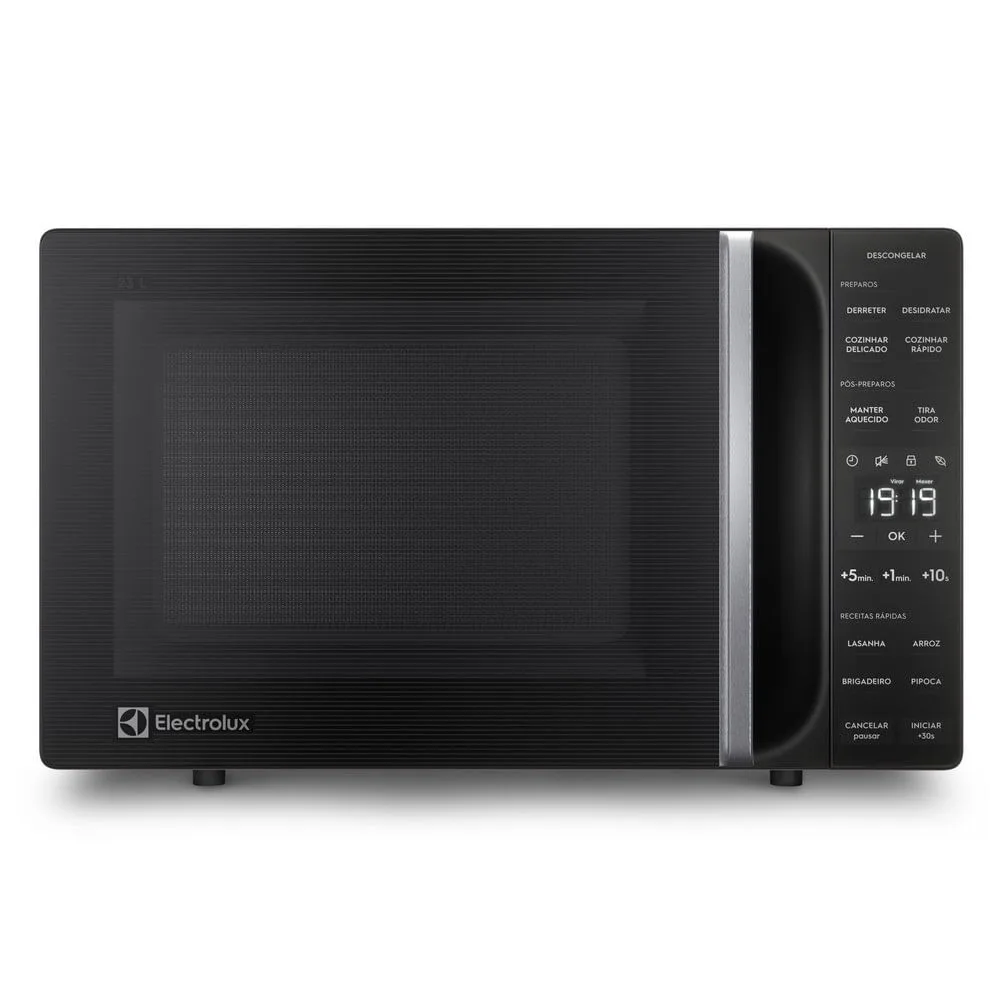 Micro-ondas Electrolux ME23P preto, visto de frente