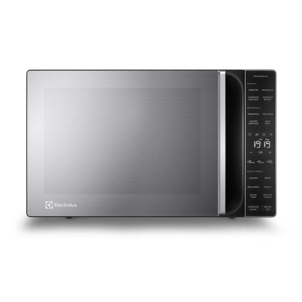 Micro-ondas Electrolux ME36S prata de 36 litros, visto de frente