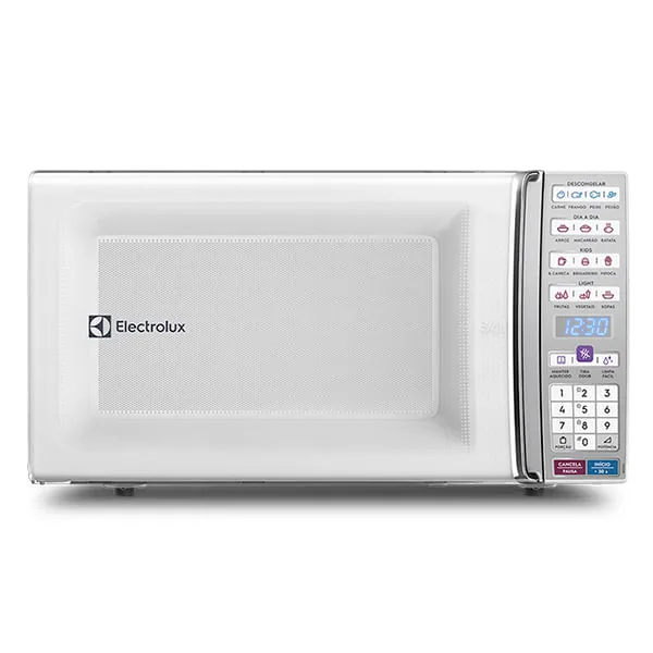 Micro-ondas Electrolux MEO44 branco de 34 litros, visto de frente