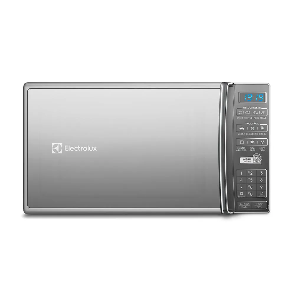 Micro-ondas Electrolux MS37R prata espelhado, visto de frente