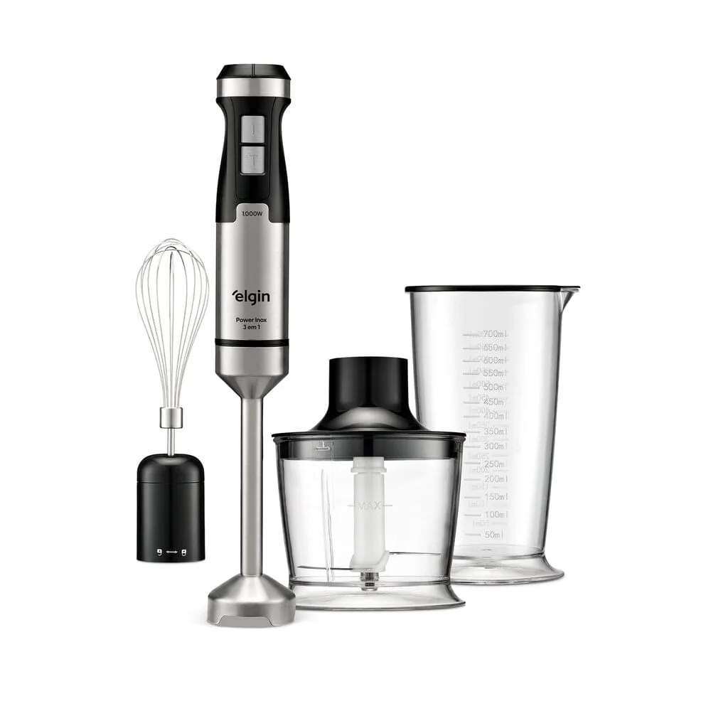 Mixer Elgin Power Inox 3 em 1 com processador e batedor de claras