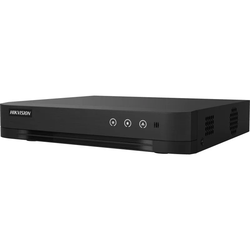 Gravador DVR Hikvision DS-7204HGHI-K1, gabinete preto de mesa com botões frontais