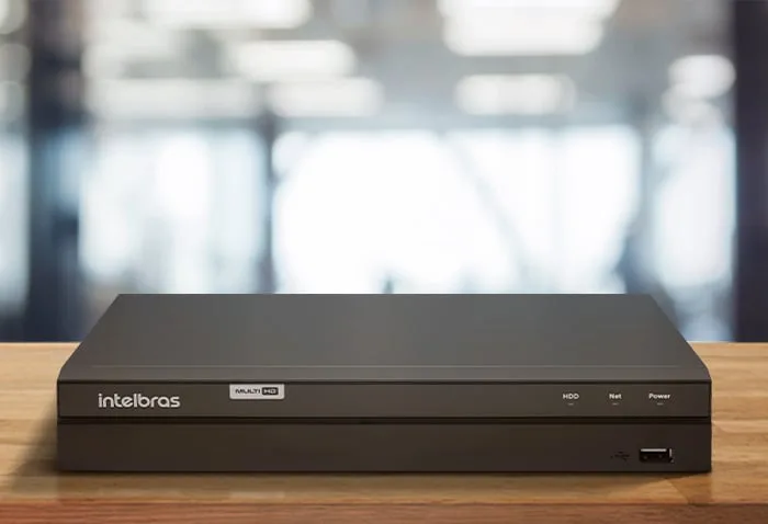 Gravador DVR Intelbras MHDX 1308, gabinete preto de mesa