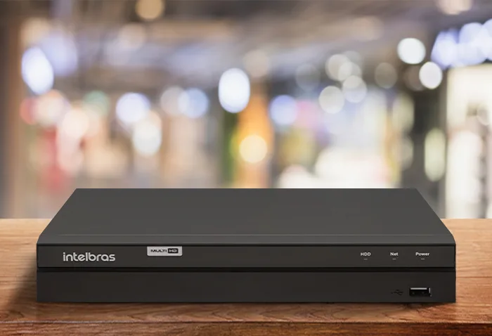 Gravador DVR Intelbras MHDX 1316, gabinete preto de mesa
