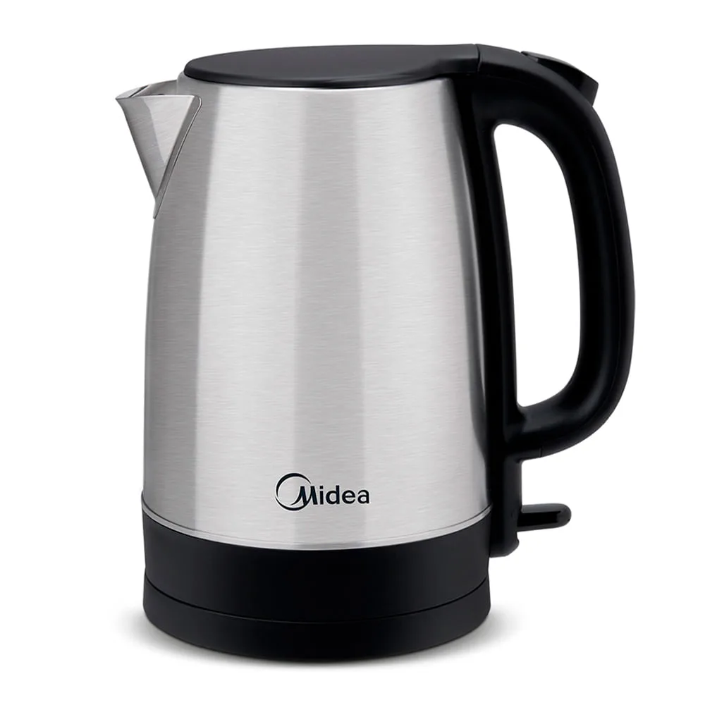 Chaleira elétrica Midea EKA20X de inox, vista de frente
