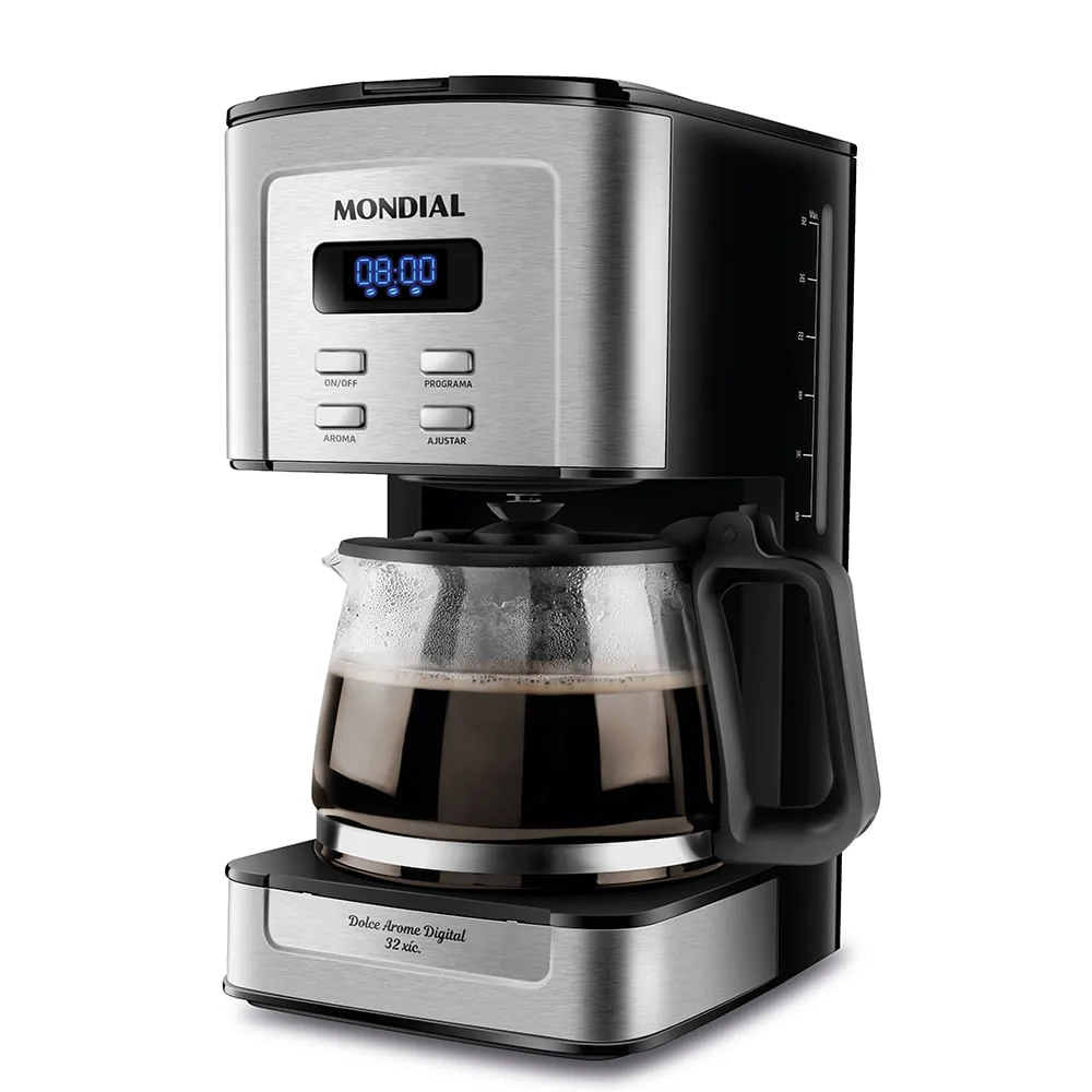 Cafeteira Mondial Dolce Arome Digital preta com jarra de vidro e painel digital