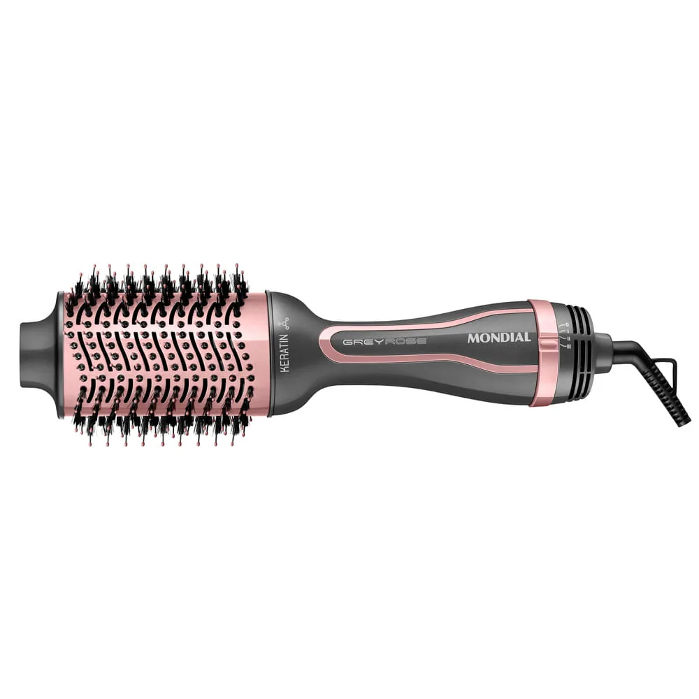 Escova secadora Mondial ES-11-BI grafite com detalhes em rose gold