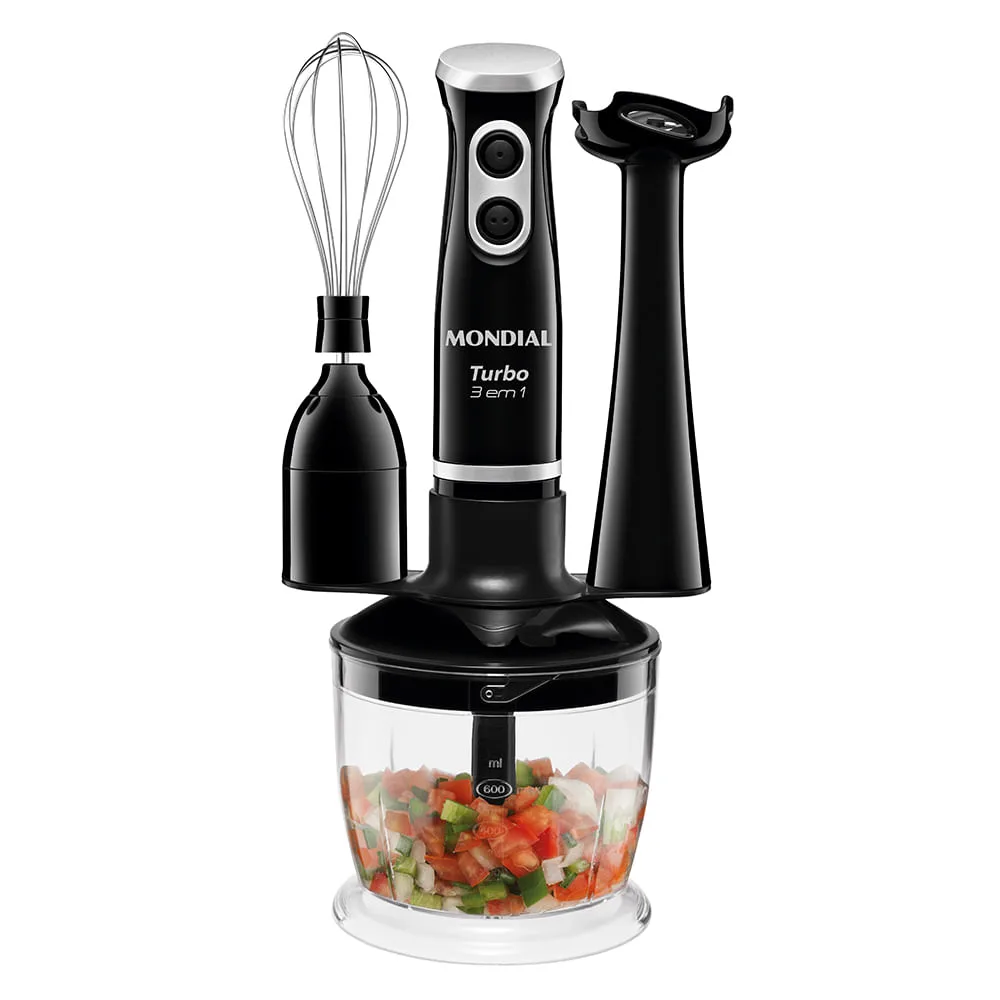 Mixer Mondial Turbo 3 em 1 M-14 preto com copo