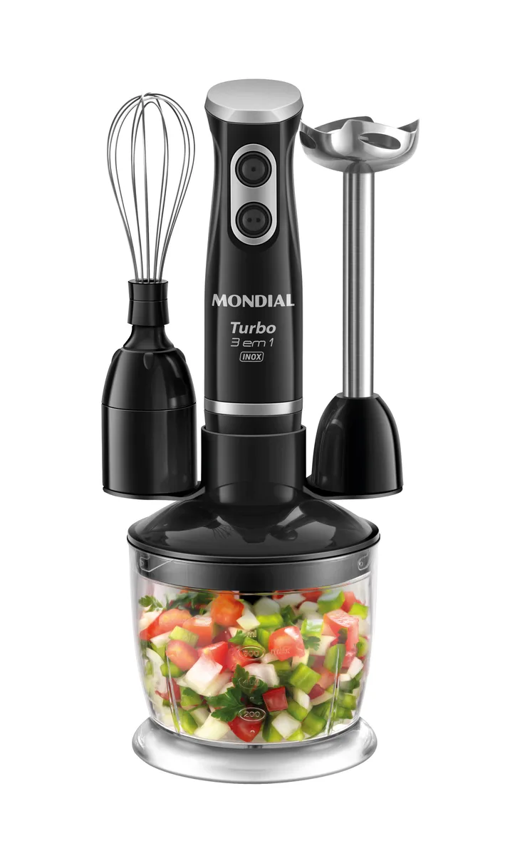 Mixer Mondial M-18-BI preto e inox com copo
