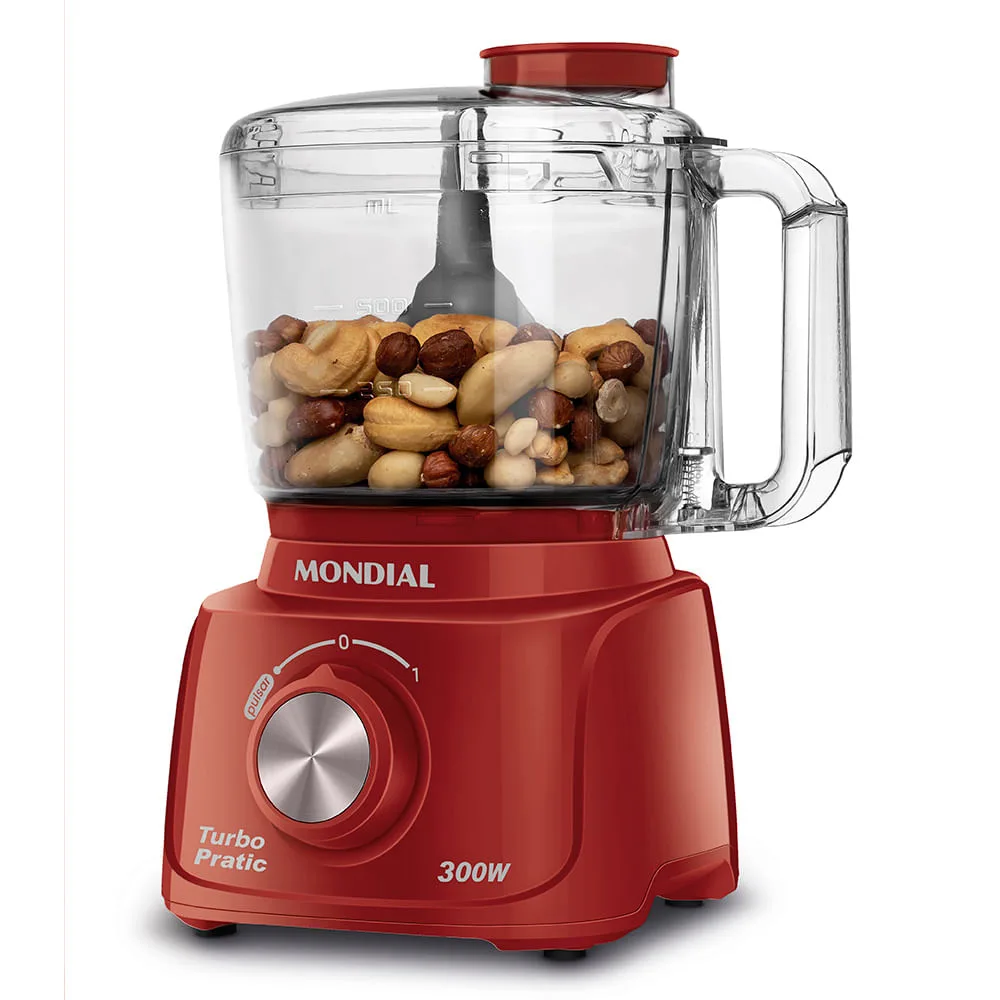 Mini processador Mondial MP-16-R vermelho com copo