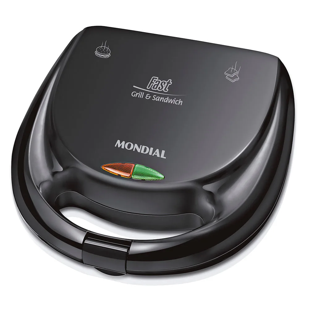 Sanduicheira Mondial Fast Grill & Sandwich S-12, preta, fechada