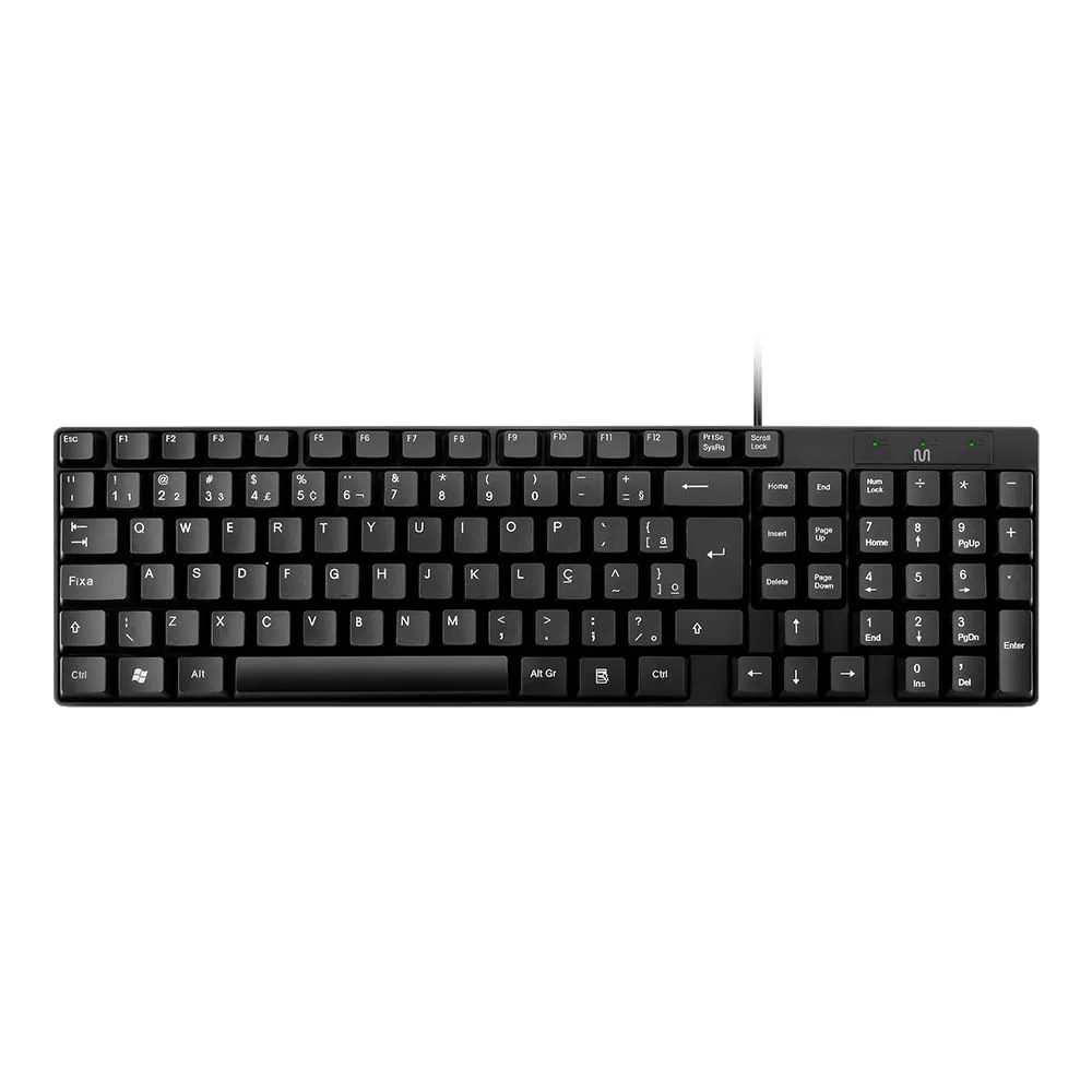 Teclado com fio Multilaser TC193 preto, de tamanho cheio