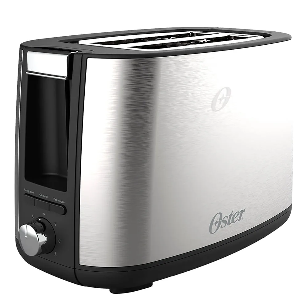 Torradeira Oster OTOR600 Simple Life inox, vista de frente