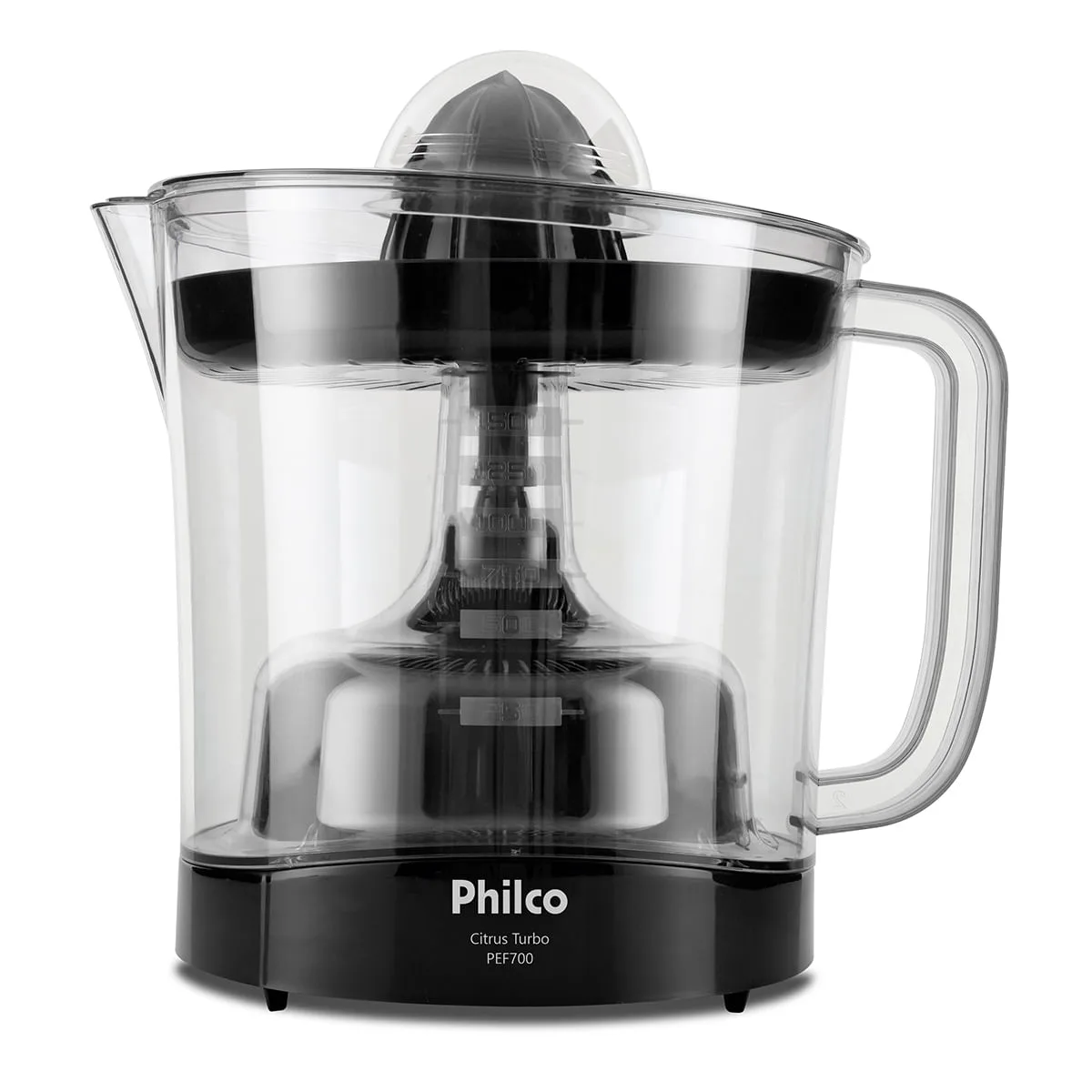 Espremedor de frutas Philco PEF700P preto, com dois cones
