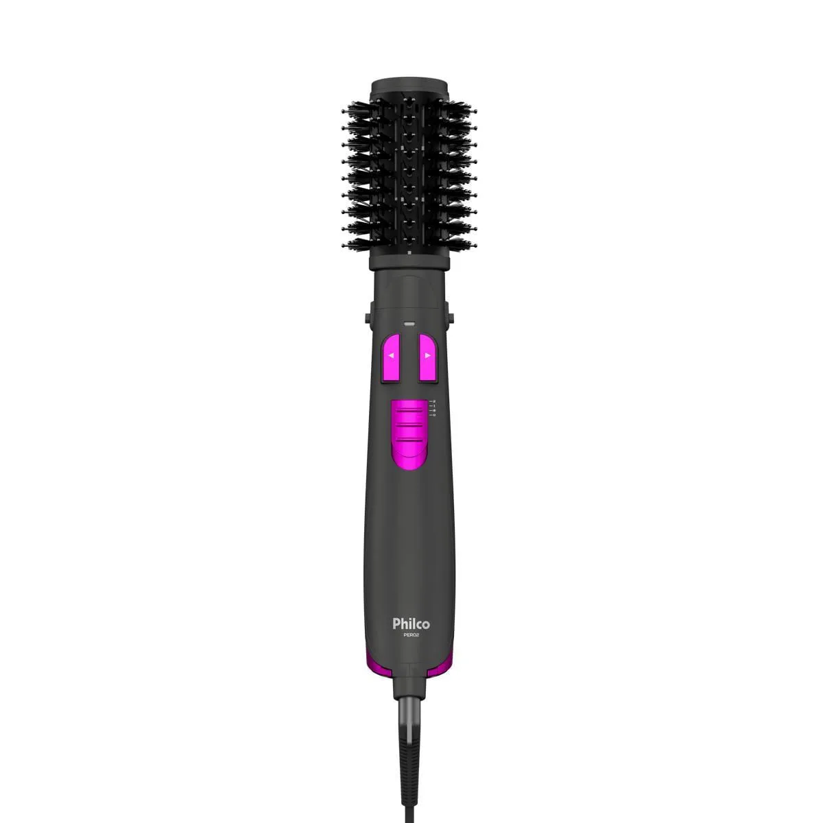 Escova rotativa Philco PER02 cinza com detalhe rosa