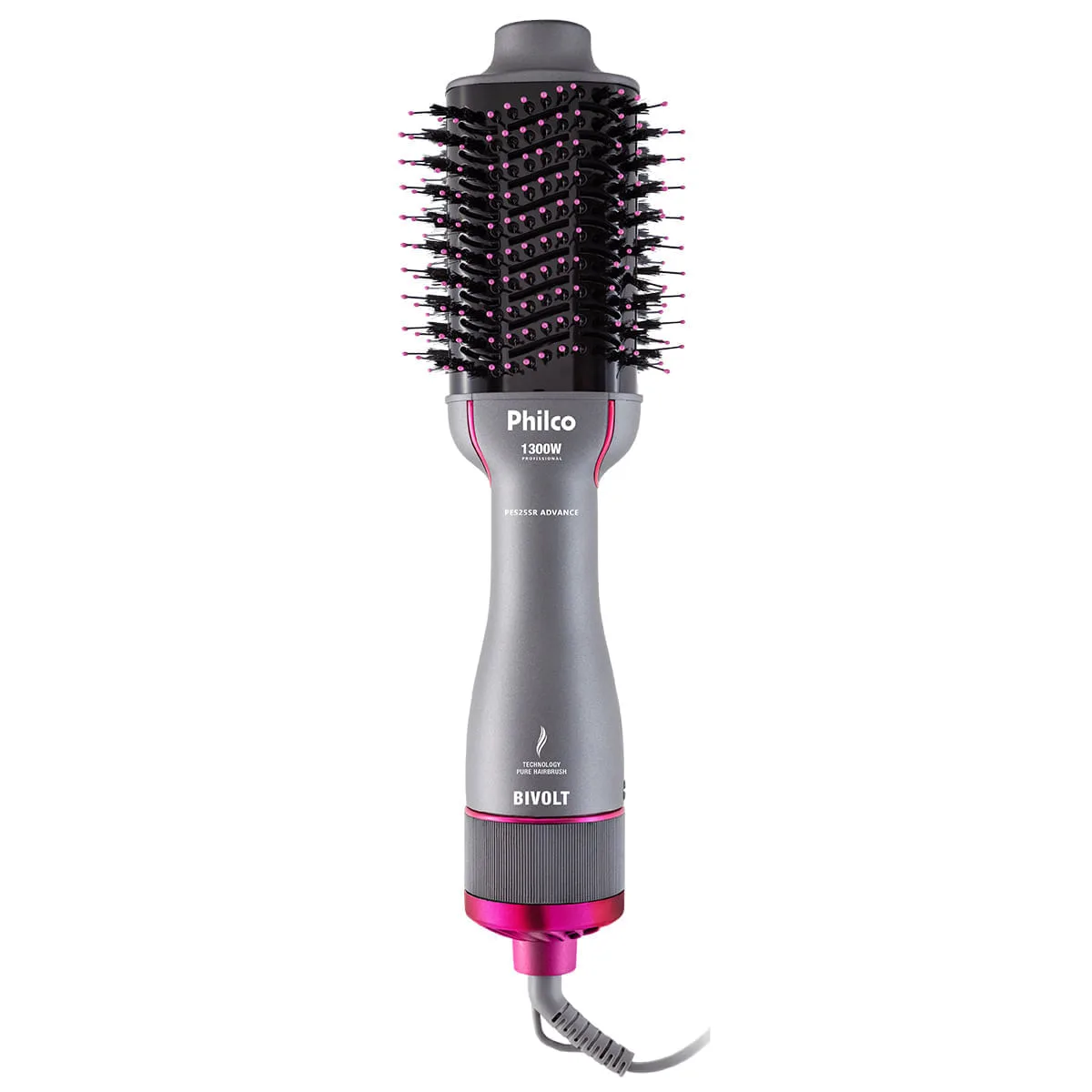 Escova secadora Philco PES25SR prata com detalhes em rosa