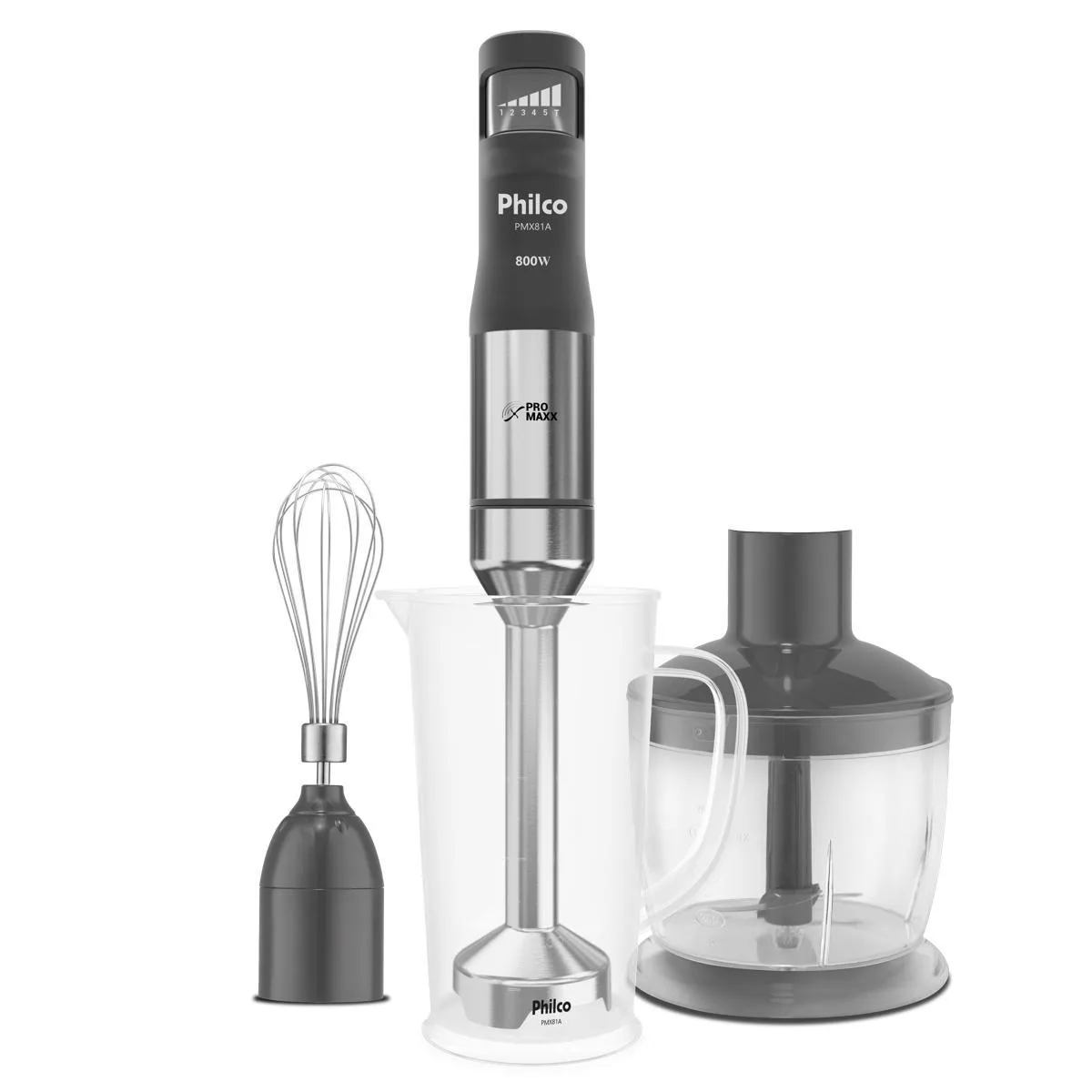 Mixer Philco PMX81A preto e inox com processador
