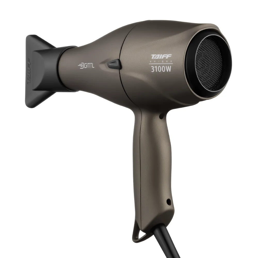 Secador de cabelo Taiff Unique Digital 3100W marrom-acinzentado, visto de lado