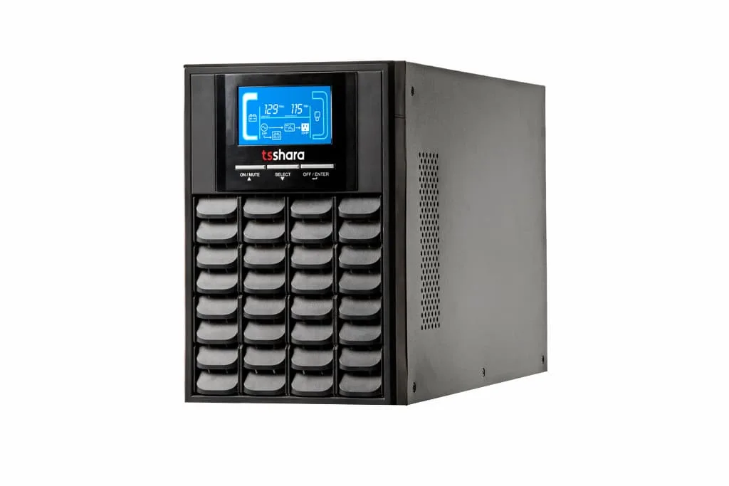 Nobreak TS Shara Senno VT 1 kVA, gabinete torre preto com visor digital e grade frontal