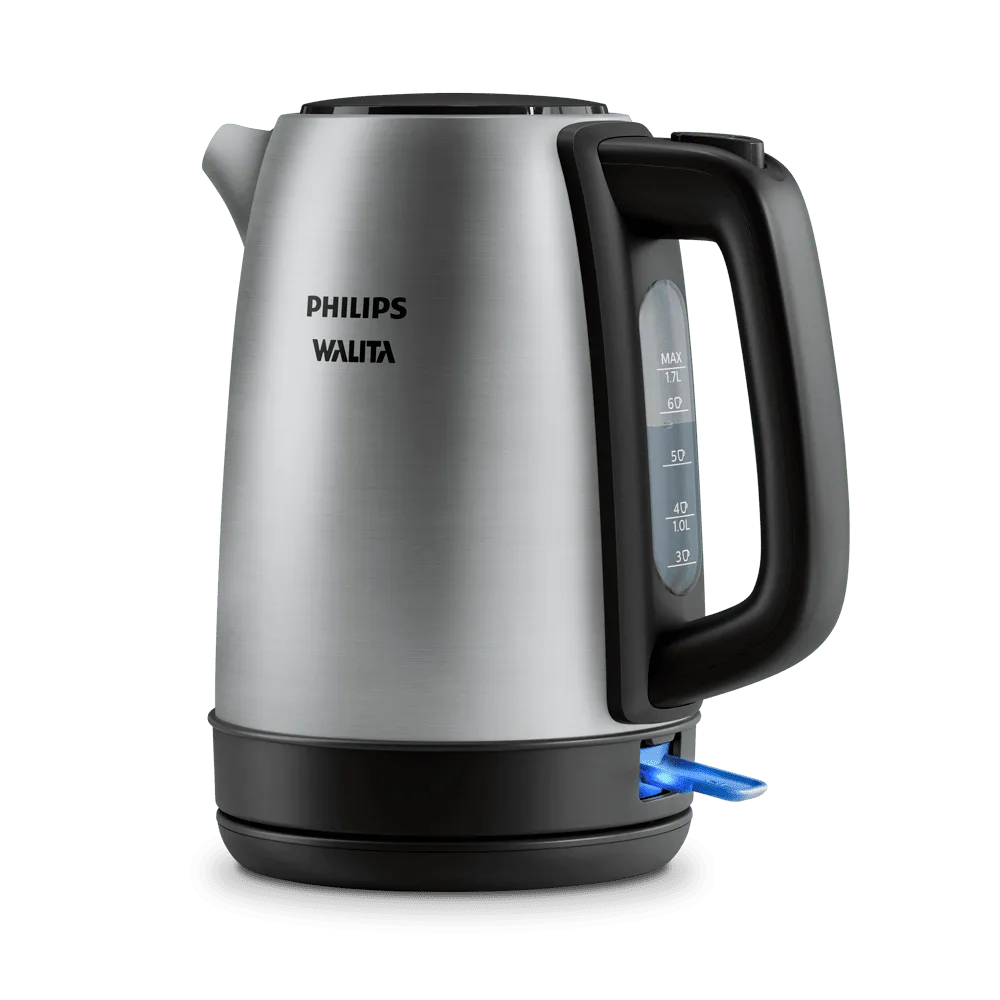 Chaleira elétrica Philips Walita HD9350 de inox, vista de frente