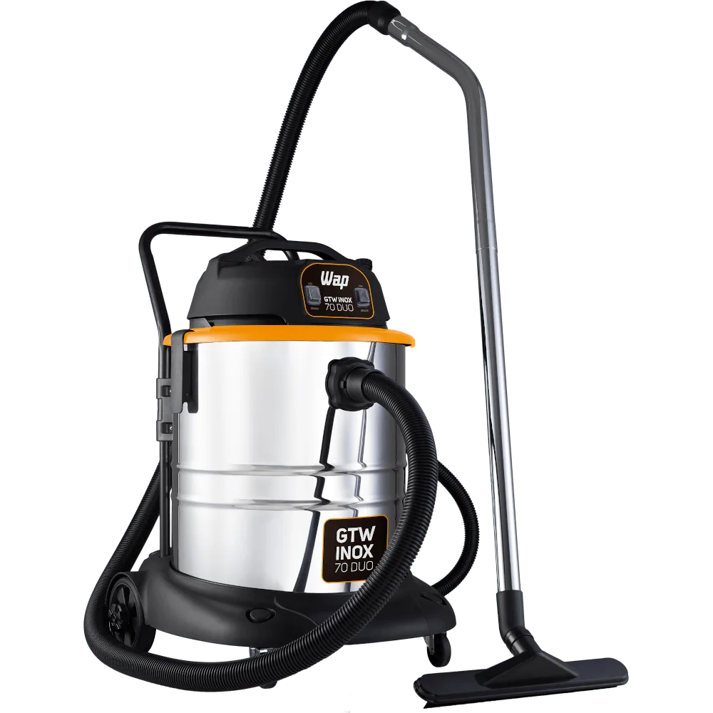 Aspirador de pó e água WAP GTW Inox 70 Duo de tambor inox, com mangueira e bocal